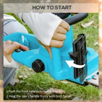 DURHAND 2000W Powerful Electric Chainsaw, 16" Aluminium Blade Portable Corded Chain Saw, 7250rpm Chain Saw for Garden Tree Pruning, 13m/s Chain Speed Auto Chain Lubrication to Cut Wood, Blue(m-6)