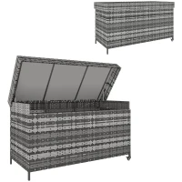 Outsunny 627 L Rattan Storage Box - Dark Grey(m-1)
