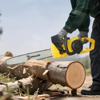 DURHAND 2000W Powerful Electric Chainsaw, 16" Aluminium Blade Portable Corded Chain Saw, 7250rpm Chain Saw for Garden Tree Pruning, 13m/s Chain Speed Auto Chain Lubrication to Cut Wood, Yellow(m-8)