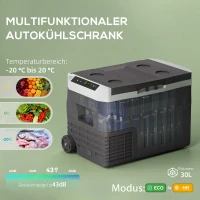 Outsunny 30 Liter Kompressor Kühlbox elektrische Kühlbox mit LED ECO Modus Anschluss Kühlhaltefunktion Schwarz(m-4)