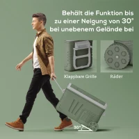 Outsunny 33 L Campingkühlschrank, Reisekühlbox, tragbarer Autokühlschrank mit 2 Fächern und Rädern, Kunststoff, Grün(m-8)