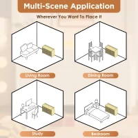 Fluted 6-Drawer Sideboard with RGB LED Lighting, Modern Storage Cabinet for Living Room, Bedroom, Dining Room, Office, 120L x 40W x 75H cm, White(m-7)