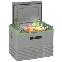 Outsunny 40L Portable Car Refrigerator - Light Green and Grey(m-10)