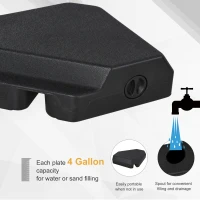 Outsunny Suport Umbrele de Plaja 4 Caramizi de Umplut cu Apa si Nisip(m-4)