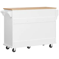 Dining Trolley with Drawer-Storage Cabinet, Mobile and Fixed Dual-Use Design, Versatile Food Cart for Kitchens, 134L x 46W x 92H cm, White(m-16)