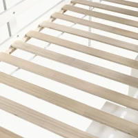 3ft Storage Bed with 2 Drawers and Compartments, Pine and Particle Board, for Children's Room - White(m-9)