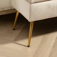 HOMCOM Banc coffre de rangement 2 en 1 banquette en velours avec couvercle à charnière et pieds en métal, jaune(m-9)
