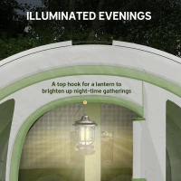 Outsunny 3000mm Waterproof Camping Tent, 5-6 Man Family Tent with Living and Bedroom, Carry Bag Included, Cream and Green(m-5)