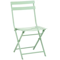 Outsunny Gartenset für 2 Personen Garnitur Balkonmöbel Set Bistrotisch mit 2 Stühlen  für Hof Garten klappbar Grün(m-13)