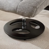 Chenille Upholstered Massage Recliner with Ottoman Footstool, 5-Point Massager, Ergonomic Backrest, 88L x 80W x 106H cm, Grey(m-9)