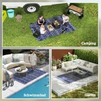 Outsunny Outdoor Teppich robuster Wetterfest Outdoorteppich, Carpet mit Boho-Style, Outdoor-Teppich für Wohnzimmer Balkon(m-5)