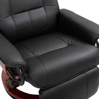 HOMCOM Relaxsessel Fernsehsessel Liegesessel Kunstleder 360° Drehstuhl 145° neigbar Schwarz 78 x 87 x 100 cm(m-10)