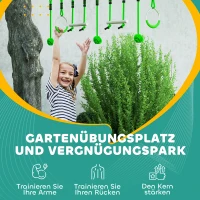 AIYAPLAY 3 Zipline-Kits, Kinder-Seilbahn-Set, bis zu 50 kg belastbar, Grün(m-6)