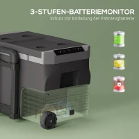 Outsunny 30 Liter Kompressor Kühlbox elektrische Kühlbox mit LED ECO Modus Anschluss Kühlhaltefunktion Schwarz(m-6)