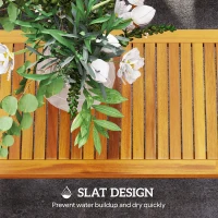 Outsunny Four-Piece Acacia Wood Garden Sofa Set - Teak/Cream(m-7)