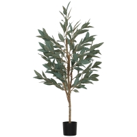 HOMCOM Árbol Artificial de Laurel 150 cm Decoración para Hogar Oficina Balcón Dormitorio Verde