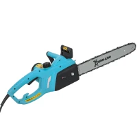 DURHAND 2000W Powerful Electric Chainsaw, 16" Aluminium Blade Portable Corded Chain Saw, 7250rpm Chain Saw for Garden Tree Pruning, 13m/s Chain Speed Auto Chain Lubrication to Cut Wood, Blue(m-10)