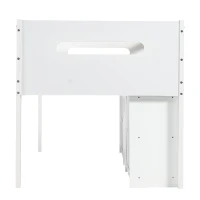 3ft Storage Bed with 2 Drawers and Compartments, Pine and Particle Board, for Children's Room - White(m-14)