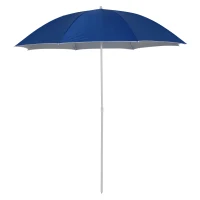 Outsunny Sonnenschirm Strandschirm Sonnenschutz mit Seitenwand Strand Polyester Blau 2,2 x H2,2m(m-11)