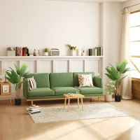 HOMCOM Kunstpflanze, künstlicher Baum, 2er-Set, natürlicher Look, Kunststoff, Topf, Grün(m-8)