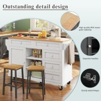 Dining Trolley with Drawer-Storage Cabinet, Mobile and Fixed Dual-Use Design, Versatile Food Cart for Kitchens, 134L x 46W x 92H cm, White(m-5)