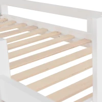 Bunk Bed with Stairs and Slide, Solid Pine Wood Frame, Children's Bed with Storage Drawers, Modern and Sturdy Design, 233L x 223W x 125H cm, White(m-7)