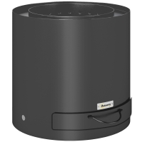 Outsunny Brasero Exterior Redondo con Bandeja para Cenizas y Atizador Protector de Chispas para Jardín Terraza Ø45x42 cm Negro