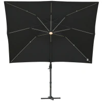 Outsunny 3 x 3(m) Aluminum Sun Square Canopy Top w/ Adjustable Pole Angle Dark Grey(m-16)