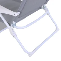 Outsunny ligstoel, opvouwbare strandstoel, tuinstoel 4 standen, mesh, grijs, 160 x 66 x 80 cm(m-10)