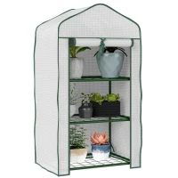 Outsunny Three-Tier Mini Greenhouse - White(m-10)
