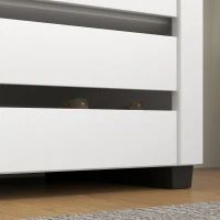 HOMCOM Mobile Scarpiera a 5 Livelli con 4 Ripiani Regolabili e Ante a Doghe, in Legno, 76x33Px98 cm, Bianco(m-9)