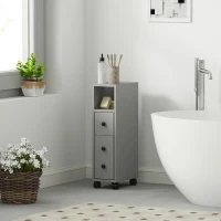 kleankin Slimline Bathroom Storage Cabinet - Grey(m-2)