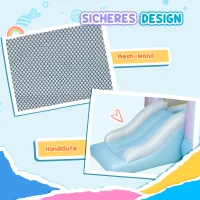 AIYAPLAY Hüpfburg, Bällebad, 2 Rutschen, Oxford-Gewebe, UV-beständig, Gebläse, Bunt(m-6)