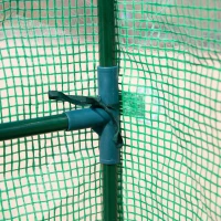 Outsunny Foliengewächshaus begehbares Gewächshaus mit 8 Regalebenen Tomatengewächshaus Treibhaus Frühbeet mit Tür Grün Stahl PE-Kunststoff 214 x 143 x 195 cm(m-10)