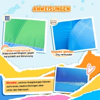 AIYAPLAY Hüpfburg für Kinder, mit Wasserrutsche, Planschbecken, Kletterwand, für drinnen und draußen, 416 x 370 x 195 cm, Bunt(m-5)