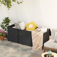 Outsunny Aufbewahrungstasche Gartenpolster, Auflagentasche, Schutzhülle mit Tragegriff Reißverschluss 200x60x75 cm, Schwarz(m-9)