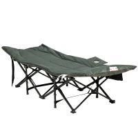 Outsunny Sonnenliege, klappbar, neigbare Rückenlehne, mit Becherhalter, bis 120 kg, 68 x 186 x 48 cm, Grau(m-13)