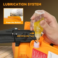 Outsunny Mini Chainsaw Cordless, 8 Inch Electric Chainsaw with 2 x 4000mAh Batteries, Brushless Motor and Safety Lock for Tree Trimming, Garden, Wood Cutting, Orange(m-7)