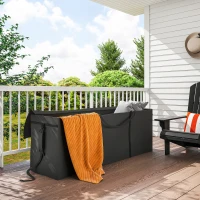 Outsunny Aufbewahrungstasche Gartenpolster, Auflagentasche, Schutzhülle mit Tragegriff Reißverschluss 200x60x75 cm, Schwarz(m-2)