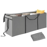 Outsunny Wodoodporna i UV-odporna torba na poduszki ogrodowe, jasnoszara 200x60x75 cm z uchwytami do przenoszenia(m-10)