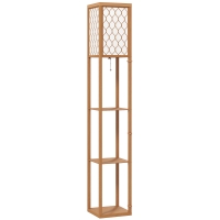HOMCOM Three-Shelf Standing Lamp - Natural