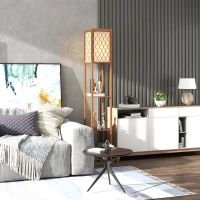 HOMCOM Three-Shelf Standing Lamp - Natural(m-9)