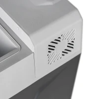 HOMCOM Autokühlschrank, Kühlbox, 50L, bis -20° C, Touch-Display, 2 Räder, Teleskopgriff, 58,6 x 37,8 x 54,5 cm, Grau(m-12)