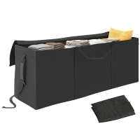 Outsunny Aufbewahrungstasche Gartenpolster, Auflagentasche, Schutzhülle mit Tragegriff Reißverschluss 200x60x75 cm, Schwarz(m-10)