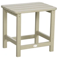 Outsunny Liegestuhl-Set mit Fußhocker und Beistelltisch, klappbar, HDPE, 78 cm x 135 cm x 95 cm, Braun(m-10)