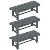 Outsunny 2-Seater Garden Wooden Bench, Grey(m-1)