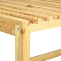 Outsunny Regal für Getränkekisten Kistenständer bis 4 Kisten Naturholz 2 Etagen 74 x 45 x 111 cm(m-12)