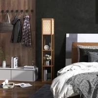 HOMCOM Three-Shelf Standing Lamp - Natural(m-8)