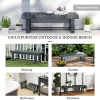 Outsunny 2-Seater Garden Wooden Bench, Grey(m-7)