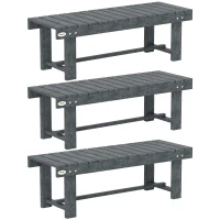 Outsunny 2-Seater Garden Wooden Bench, Grey(m-11)